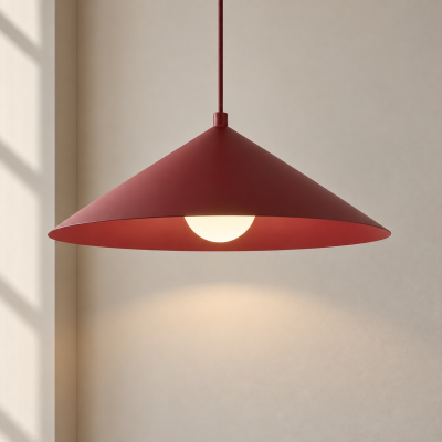 Burgundowa Lunel L - minimalistyczna lampa wisząca