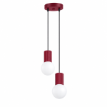 Globia - nowoczesna lampa wisząca z burgundowym stelażem