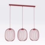 Potrójna lampa druciana Enna z designerskimi kloszami