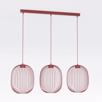 Potrójna lampa druciana Enna z designerskimi kloszami