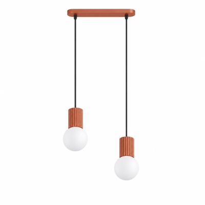 Nowoczesna lampa wisząca Globia w kolorze ochry czerwonej
