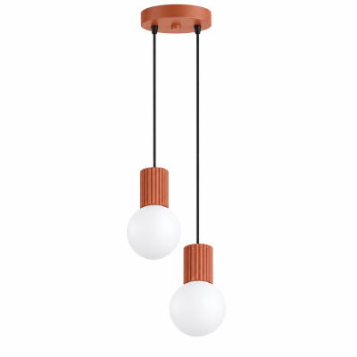 Lampa wisząca Globia do nowoczesnych wnętrz - ochra czerwona