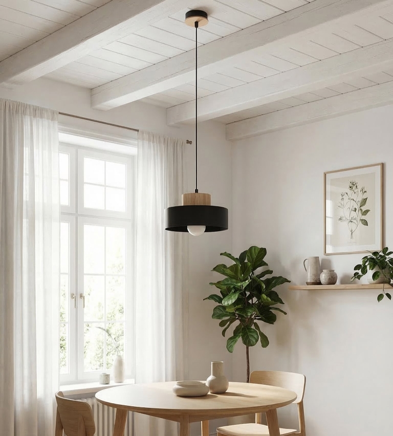 czarna-lampa-wisząca-z-naturalnym-akcentem