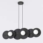 Flara 6 - designerska, czarna lampa wisząca