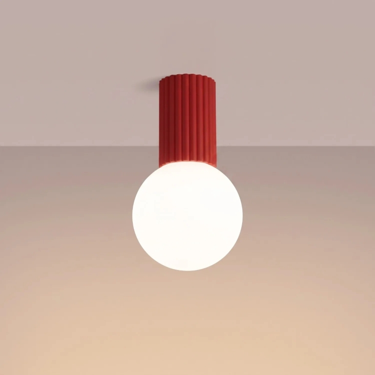 czerwona-lampa-sufitowa