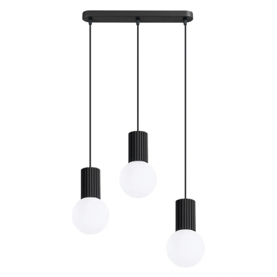 Czarna lampa wisząca Globia do nowoczesnych wnętrz