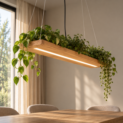Ściemnialna lampa wisząca LED z półką Brad