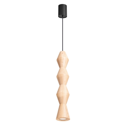 Evre L - lampa wisząca z bukowym kloszem