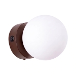 Minimalistyczna lampa ścienna Alex - brązowy stelaż z włącznikiem