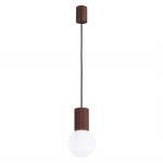 Globia - brązowa lampa wisząca z białym kloszem