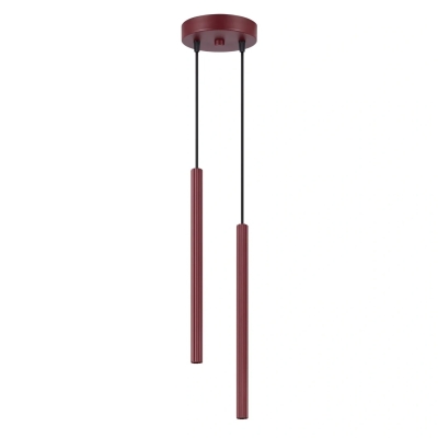 Burgundowa lampa wisząca Stephanie z okrągłą podsufitką