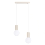 Beżowa lampa wisząca Globia z dwoma kloszami