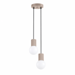 Podwójna lampa wisząca Globia w kolorze taupe