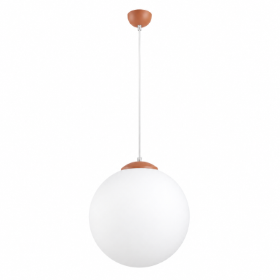 Lampa wisząca Numa L - ceglany stelaż, biały klosz