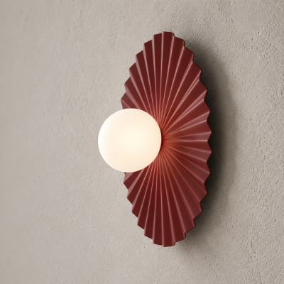 Stylowa lampa ścienna Flara L - burgundowa