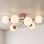 Łososiowa lampa sufitowa Rovia 6 w stylu nowoczesnym
