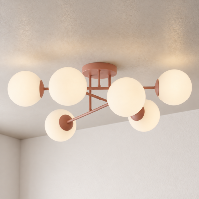 Łososiowa lampa sufitowa Rovia 6 w stylu nowoczesnym