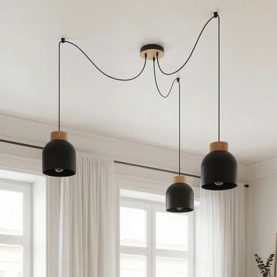 Czarna lampa wisząca Arvi 3 - pająk