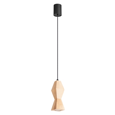 Sela S - lampa wisząca z naturalnym, bukowym kloszem