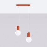 Nowoczesna lampa wisząca Globia w kolorze ochry czerwonej