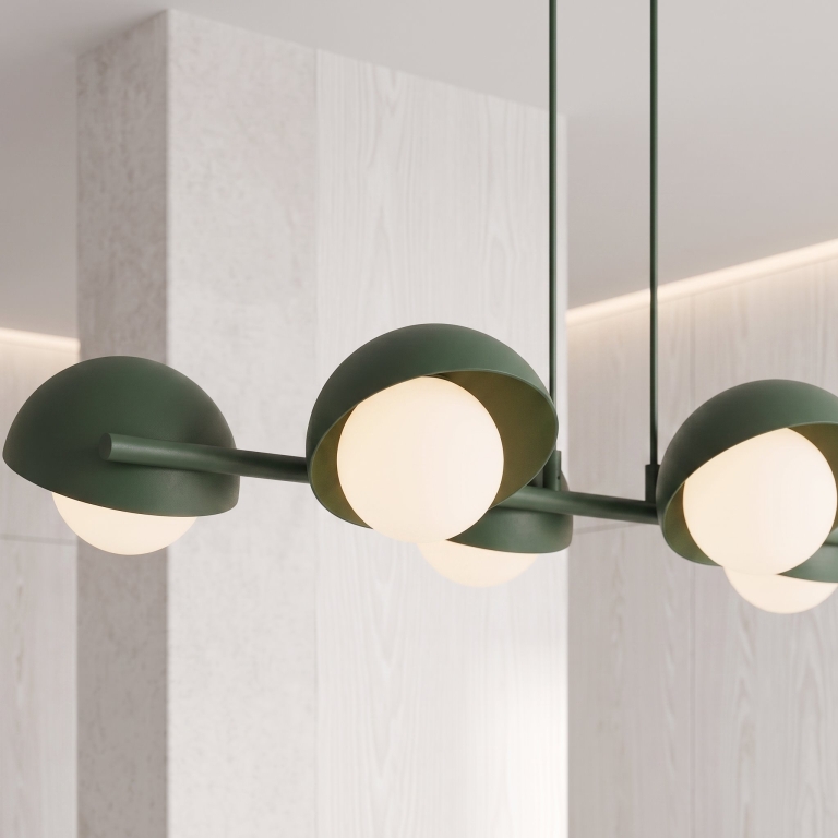 lampa-wisząca-zielona-nad-wyspę-kuchenną
