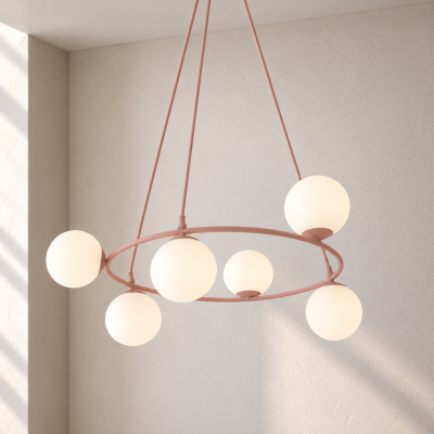 Lampa wisząca Cristina 6 w wersji koralowej