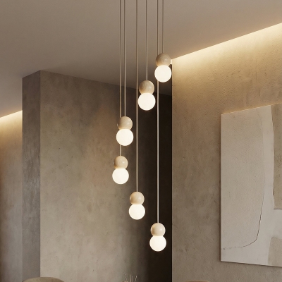 Beżowa lampa wisząca Nolia do dużych przestrzeni