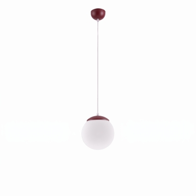 Burgundowa lampa wisząca- kula Numa S z białym kloszem