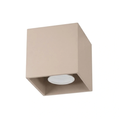 Minimalistyczny spot sufitowy Karo w kolorze taupe