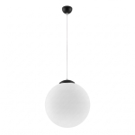 Stylowa, kulista lampa wisząca Numa L z czarnym stelażem