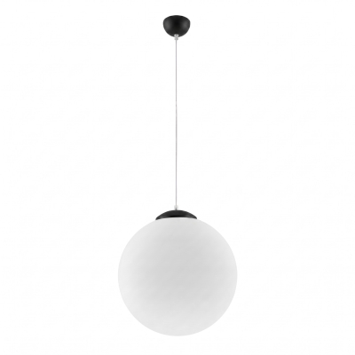 Stylowa, kulista lampa wisząca Numa L z czarnym stelażem