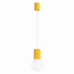 Żółta lampa wisząca Globia z okrągłym kloszem