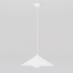 Biała lampa wisząca Lunel M do minimalistycznych wnętrz