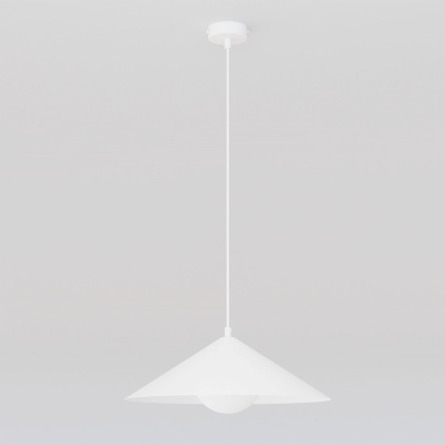 Biała lampa wisząca Lunel M do minimalistycznych wnętrz