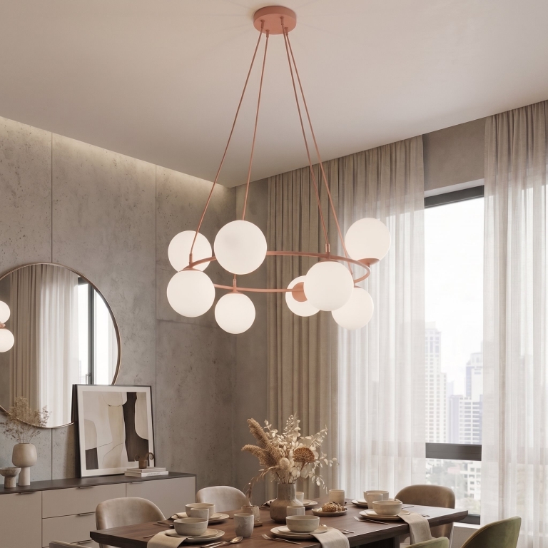 nowoczesna-lampa-wisząca-łososiowa-nad-stół