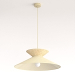 Beżowa lampa wisząca Bianca z abażurem w stylu boho