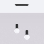 Czarna lampa wisząca Globia na listwie