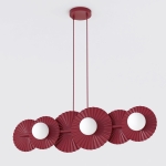 Burgundowa lampa wisząca Flara 6 o nowoczesnym designie
