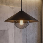 Stożkowa lampa wisząca Lunel S w kolorze czarnym