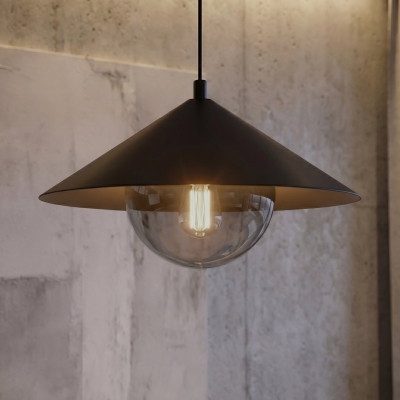 Stożkowa lampa wisząca Lunel S w kolorze czarnym