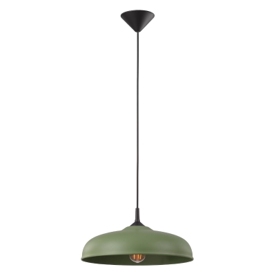 Nowoczesna lampa wisząca Vargas z oliwkowym kloszem