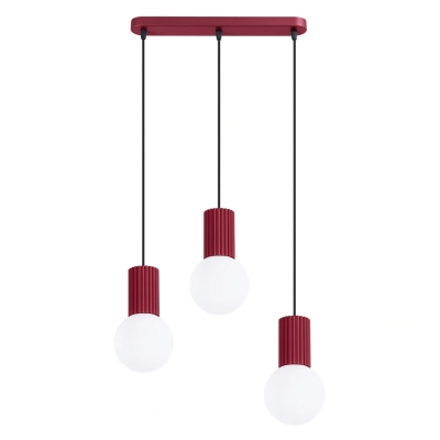 Lampa wisząca Globia w wyrazistym, burgundowym kolorze