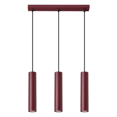 Potrójna lampa Chios 3 w kolorze burgundowym