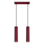 Burgundowa lampa wisząca Dolkar 2 z kloszami tubami