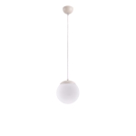 Numa S - lampa wisząca z beżowym stelażem i białym kloszem