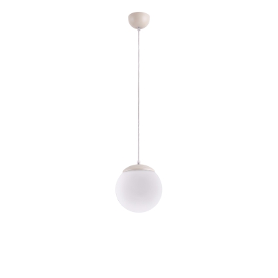 Numa S - lampa wisząca z beżowym stelażem i białym kloszem