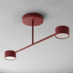 Burgundowa, nowoczesna lampa sufitowa Vero 2