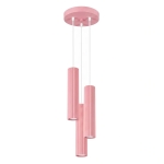 Dolkar - różowa lampa wisząca z ryflowanymi kloszami