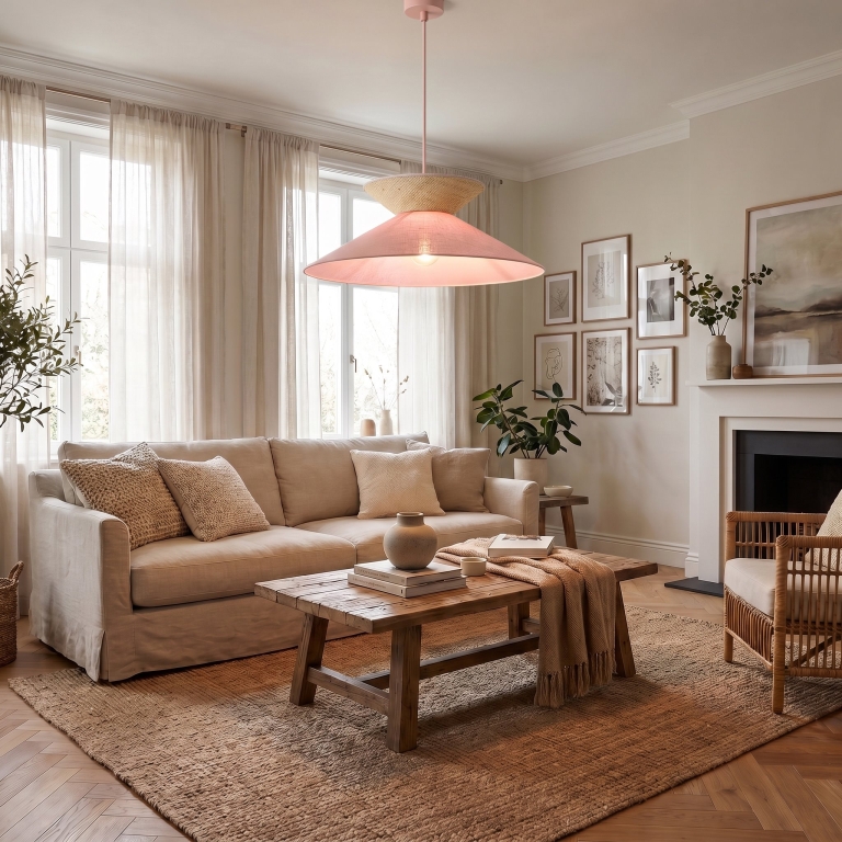 różowa-lampa-wisząca-w-stylu-nowoczesnym