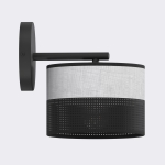 Solvia - lampa ścienna z szaro-czarnym abażurem